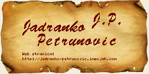 Jadranko Petrunović vizit kartica